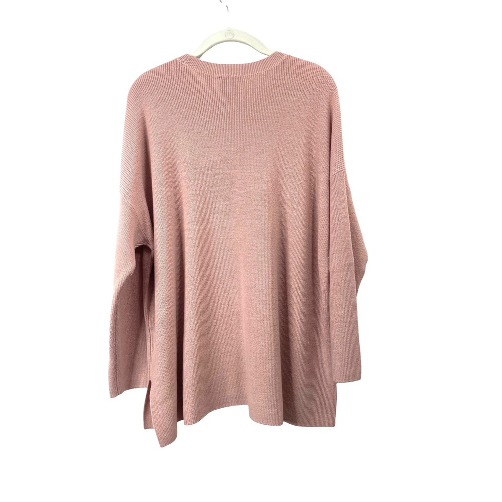 Eileen Fisher 100% extra fine merino wool knit sweater Size XL pink lightweight - Picture 6 of 7